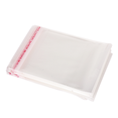 100x praktische selbstklebende OPP Tütchen 12x14cm+Klappe 2,5cm, Beutel, Tüten, Adhäsionsverschlussbeutel, Verpackung, transparent, Hochglanz - zum Schließen ins Bild klicken